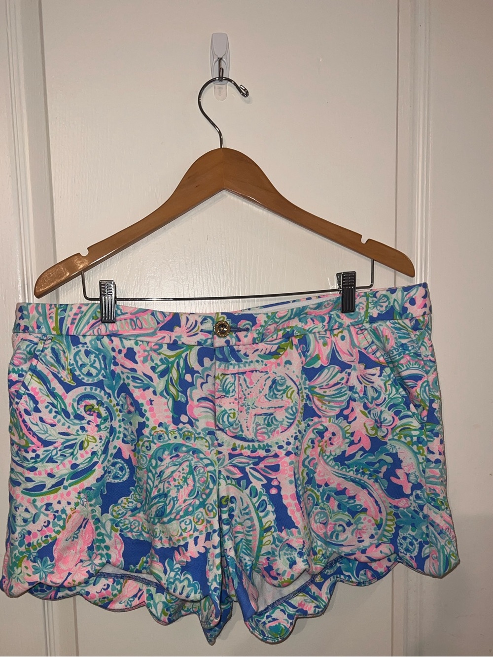 Lilly Pulitzer Plus Size Buttercup Knit Shorts Dream Team Starfish Size 16